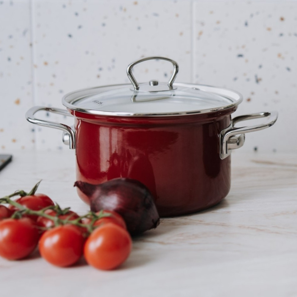 Garnek emaliowany 2,6 l z pokrywką...