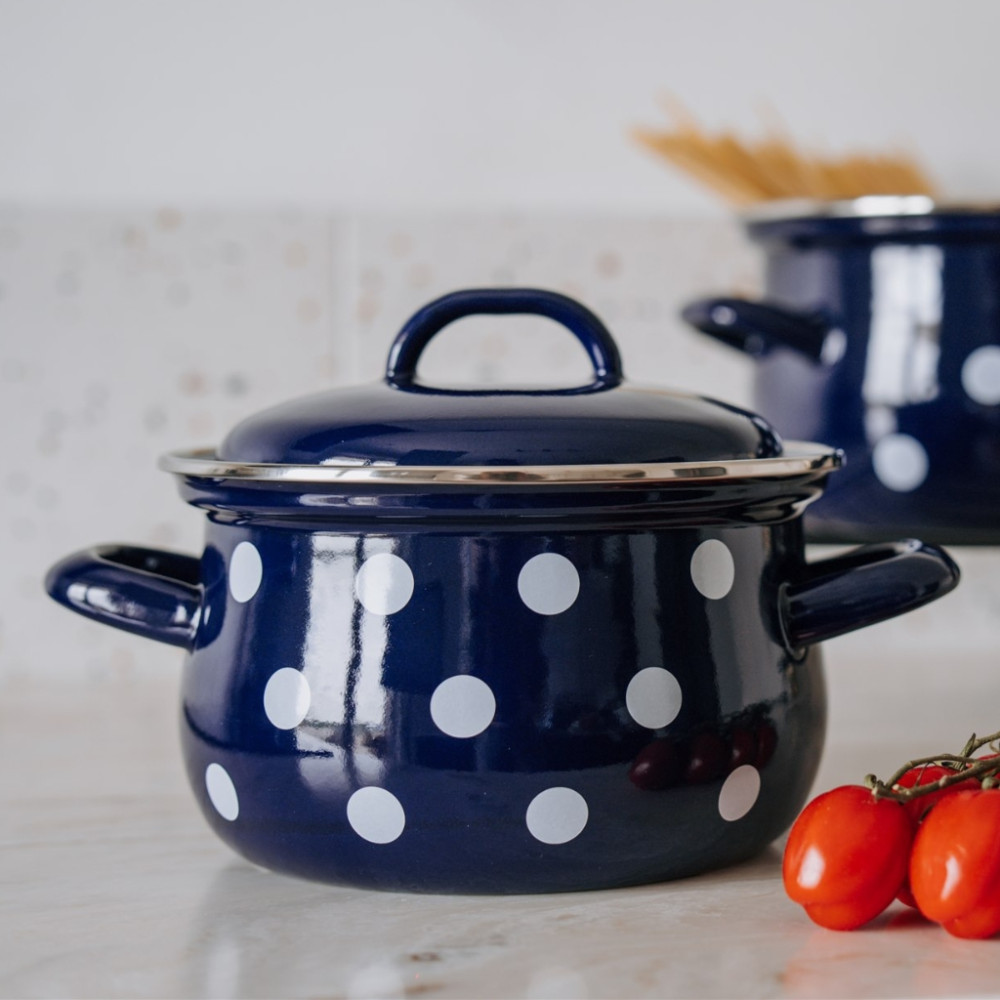 Garnek emaliowany 2,6 l z pokrywką...