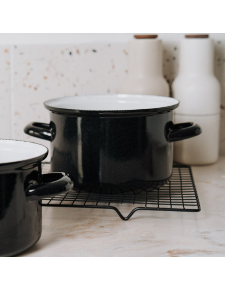 Garnek emaliowany 4,5 l czarny STANDARD 22 cm Belis