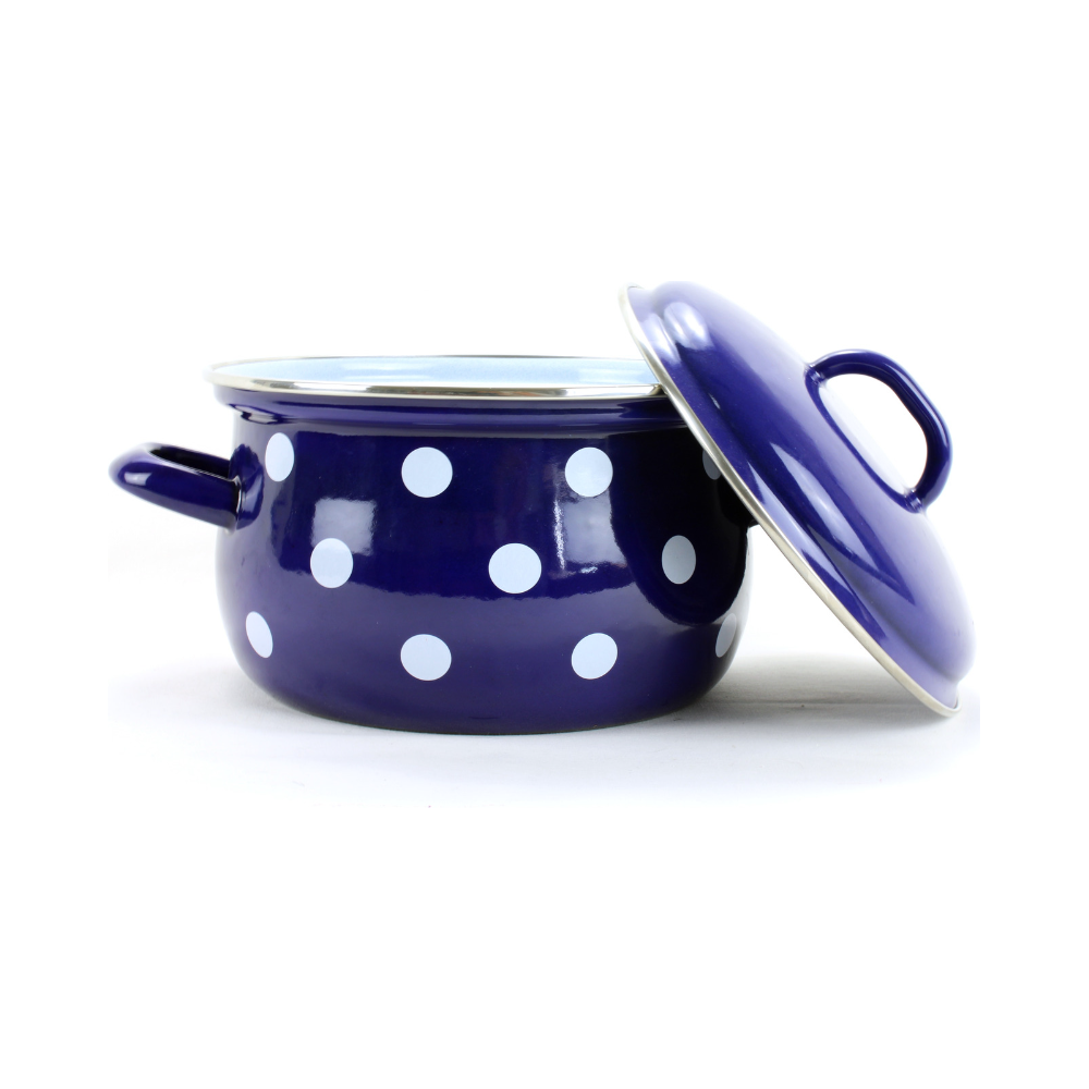 Garnek emaliowany 2,6 l z pokrywką...