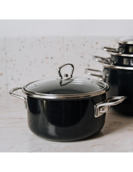 Garnek emaliowany 3,5 l z pokrywką SFINX PREMIUM 20 cm Belis